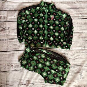 No Boundaries Junior's Christmas Velour Track Set, 2-Piece